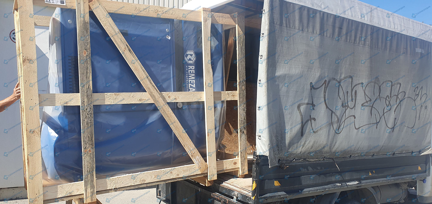 Отгрузка винтового компрессора Remeza ВК15Е-10-500Д в г. Симферополь Отгрузка винтового компрессора Remeza ВК15Е-10-500Д в г. Симферополь